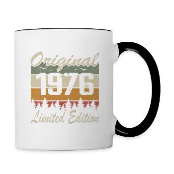 Vintage Geburtstag Original Geschenkidee 1976 - Tasse zweifarbig - Weiß/Schwarz - Rechts