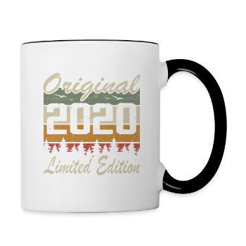 Vintage-Geburtstag originelle Geschenkidee 2020 - Tasse zweifarbig - Weiß/Schwarz - Rechts