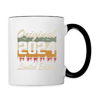 Vintage-Geburtstag originelle Geschenkidee 2024 - Tasse zweifarbig - Weiß/Schwarz - Rechts