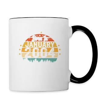Die Legenden wurden im Januar 2004 geboren - Tasse zweifarbig - Weiß/Schwarz - Rechts