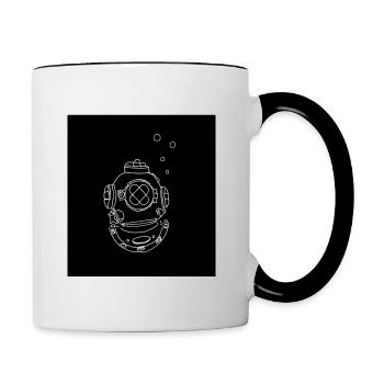 Diver’s Helmet - Contrasting Mug - white/black - Right