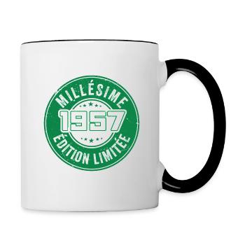 Millésime 1957 | édition limitée Anniversaire 1957 - Mug contrasté - blanc/noir - Droite