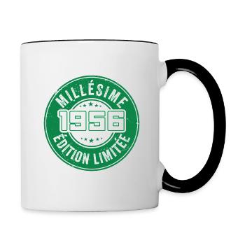 Millésime 1956 | édition limitée Anniversaire 1956 - Mug contrasté - blanc/noir - Droite