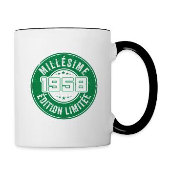 Millésime 1958 | édition limitée Anniversaire 1958 - Mug contrasté - blanc/noir - Droite