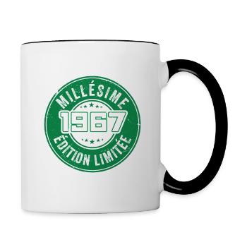 Millésime 1967 | édition limitée Anniversaire 1967 - Mug contrasté - blanc/noir - Droite