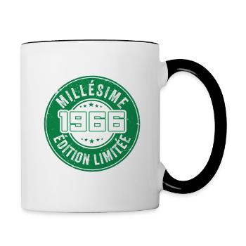 Millésime 1966 | édition limitée Anniversaire 1966 - Mug contrasté - blanc/noir - Droite