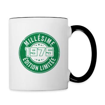 Millésime 1975 | édition limitée Anniversaire 1975 - Mug contrasté - blanc/noir - Droite