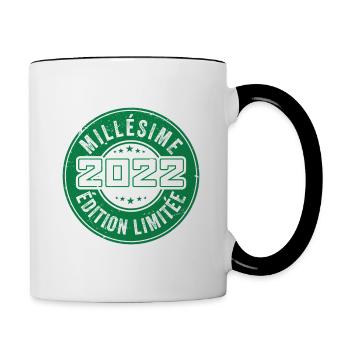 Millésime 2022 | édition limitée Anniversaire 2022 - Mug contrasté - blanc/noir - Droite