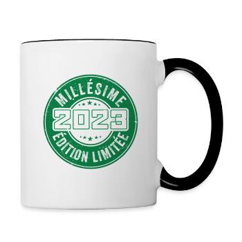 Millésime 2023 | édition limitée Anniversaire 2023 - Mug contrasté - blanc/noir - Droite
