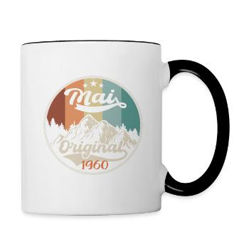 Mai 1960 Cadeau D'anniversaire Mai 1960 Original - Mug contrasté - blanc/noir - Droite