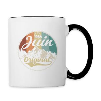 Juin 1986 - Juin 1986 Anniversaire 1986 Original - Mug contrasté - blanc/noir - Droite