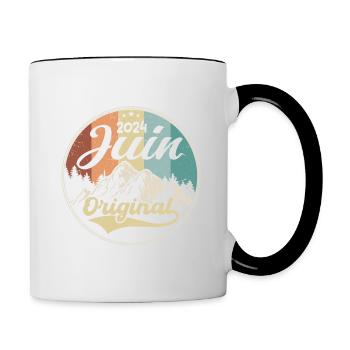 Juin 2024 - Juin 2024 Anniversaire 2024 Original - Mug contrasté - blanc/noir - Droite