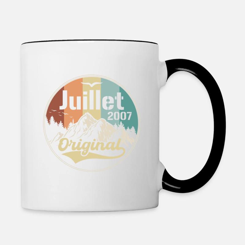 Juli 2007 Jubiläum Juli 2007 Juli - Tasse zweifarbig - Weiß/Schwarz