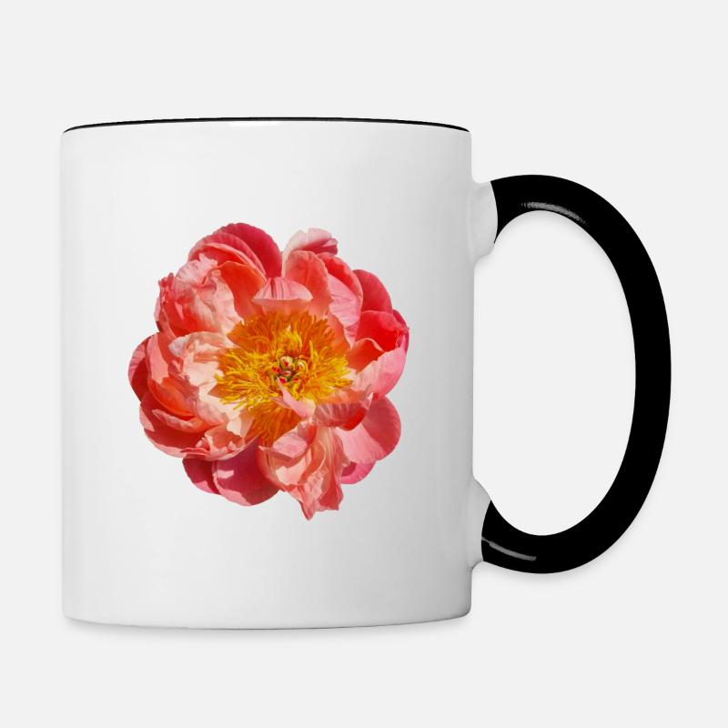 Pivoine Fleur d’oranger Fleur Unique Fleur - Mug contrasté - blanc/noir