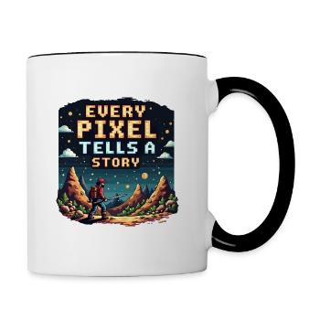 Chaque pixel raconte une histoire - Retro Gaming - Mug contrasté - blanc/noir - Droite