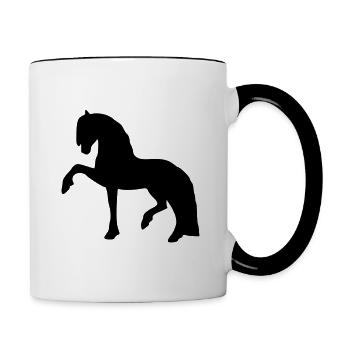 Spanischer Schritt - Tasse zweifarbig - Weiß/Schwarz - Rechts