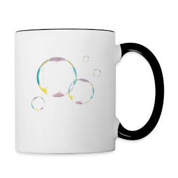 Finger weg von meiner Seifenblase, Soap Bubble - Tasse zweifarbig - Weiß/Schwarz - Rechts