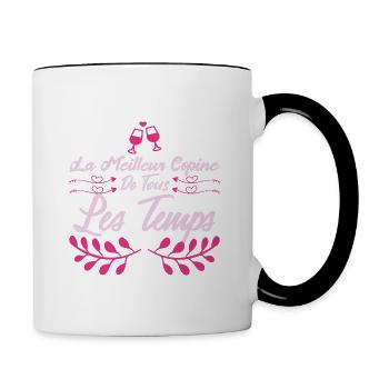 La Meilleure copine de tous les temps. Cadeau. - Mug contrasté - blanc/noir - Droite