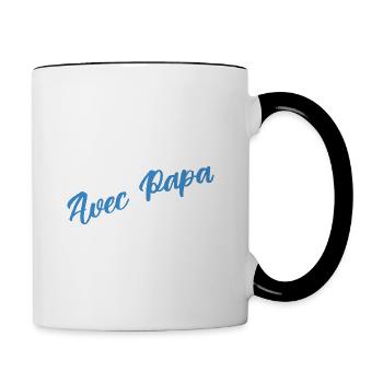 Cadeau papa. cadeau père. cadeau papa de l'année. - Mug contrasté - blanc/noir - Droite