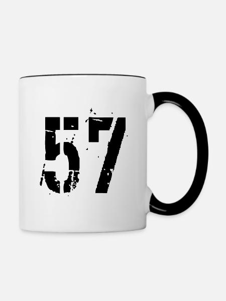 Nummer 57 - Tasse zweifarbig - Weiß/Schwarz