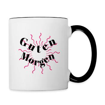Guten Morgen - Tasse zweifarbig - Weiß/Schwarz - Rechts