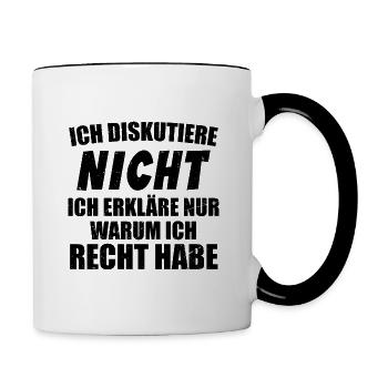 Klarheit in Worte - Tasse zweifarbig - Weiß/Schwarz - Rechts
