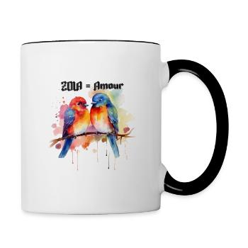 Zola = love - Contrasting Mug - white/black - Right