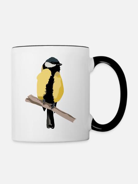 Kohlmeise - Tasse zweifarbig - Weiß/Schwarz