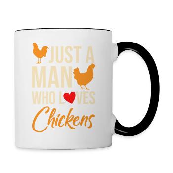 Chicken Owner Poultry Farmer Gag - Contrasting Mug - white/black - Right