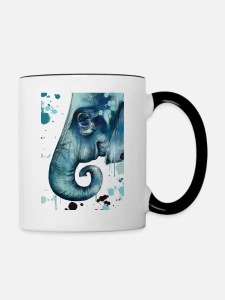 Blue Elephant Tasse - Tasse zweifarbig - Weiß/Schwarz