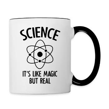 Science tees It s like magic but real - Mug contrasté - blanc/noir - Droite