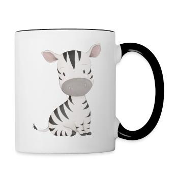 Zebra - Tasse zweifarbig - Weiß/Schwarz - Rechts