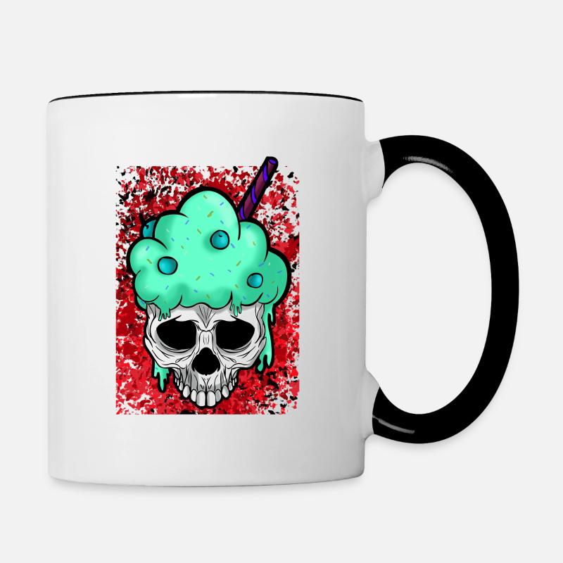 squelette - Mug contrasté - blanc/noir