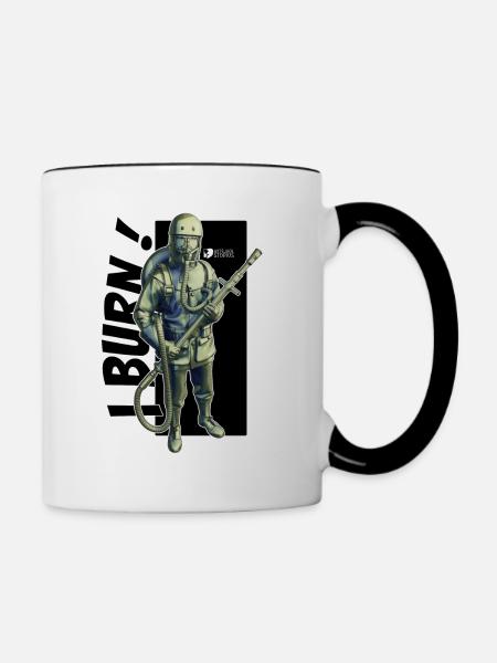 Ich brenne. - Tasse zweifarbig - Weiß/Schwarz