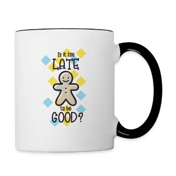 Conception de Noël avec cadeau de slogan - Mug contrasté - blanc/noir - Droite