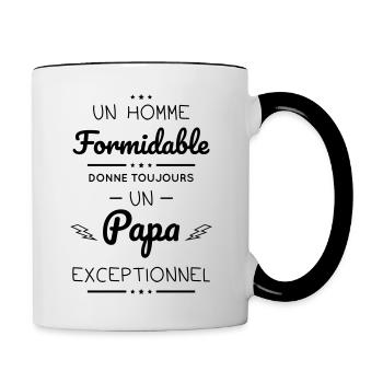Un homme formidable donne un papa exceptionnel - Mug contrasté - blanc/noir - Droite