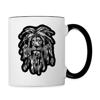 Lion - Mug contrasté - blanc/noir - Droite