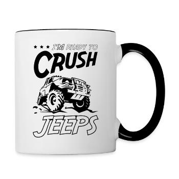 Je suis prêt à écraser des jeeps - Mug contrasté - blanc/noir - Droite