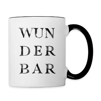 Wunderbar - Tasse zweifarbig - Weiß/Schwarz - Rechts