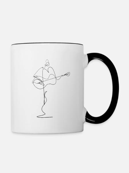 Gitarre - Tasse zweifarbig - Weiß/Schwarz