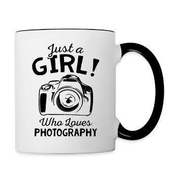 Juste une fille qui aime la photographie - Mug contrasté - blanc/noir - Droite