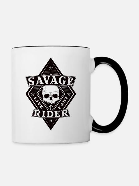 Savage Rider - Tasse zweifarbig - Weiß/Schwarz