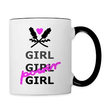 Le pouvoir des filles - Mug contrasté - blanc/noir - Droite