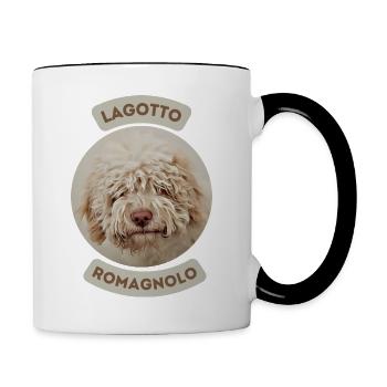Lagotto Romagnolo - Tasse zweifarbig - Weiß/Schwarz - Rechts