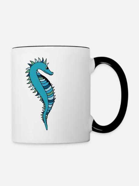 Seepferdchen - Tasse zweifarbig - Weiß/Schwarz