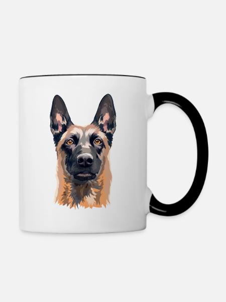 Leiter von Malinois - Tasse zweifarbig - Weiß/Schwarz