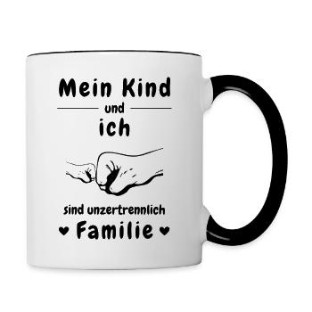 Die Familie - Tasse zweifarbig - Weiß/Schwarz - Rechts