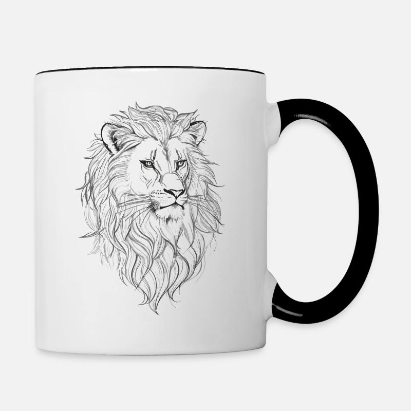 crinière de lion - Mug contrasté - blanc/noir