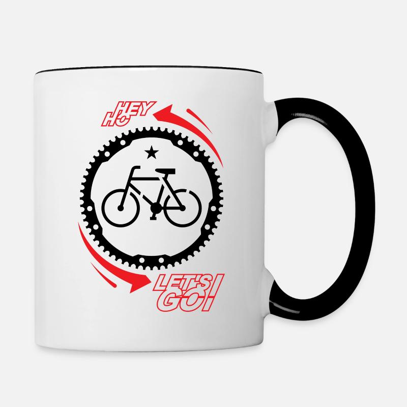 HEY HO - BICYCLE - LET'S GO! - Tasse zweifarbig - Weiß/Schwarz