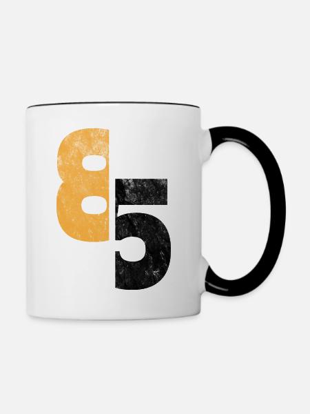 Nummer 85 - Tasse zweifarbig - Weiß/Schwarz